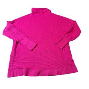 Chelsea & Theodore Textured Knit Sweater XS Pink Mock Neck Top